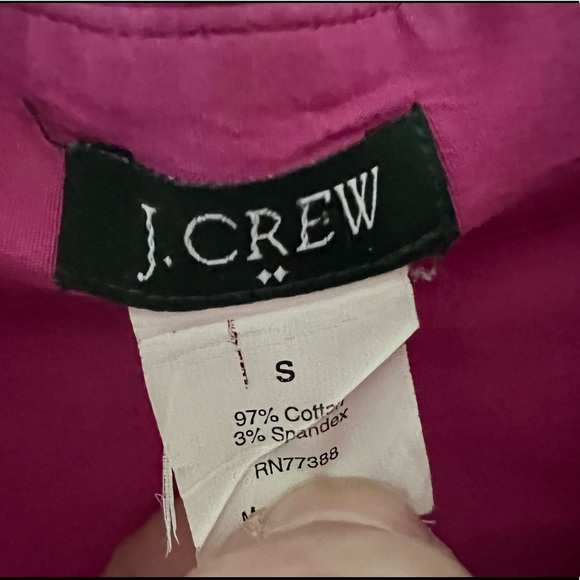 EUC J. Crew Dark pink button down shirt size S with 3/4 length sleeves - Picture 4 of 4